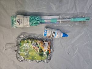 lot 22 image: Lot of 3 Items BBQ Grill Corn Basket, Smart Home Telescopic Multipurpose Microfiber Conditioner, and Milkbath Waterless Shampoo  All Brand New