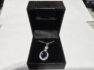 lot 105 image: Gold Coast Platinum Plated Blue & Clear Fashion Rhinestone Pendant Necklace  Brand New Sold online from $80 to $250