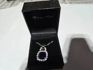 lot 142 image: Gold Coast Platinum Plated Necklace  Royal Blue  Brand New Sold online from $120 to $350