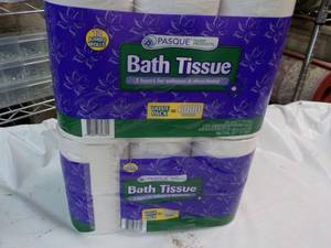 24 rolls 2 ply Pasque Bath Tissue...