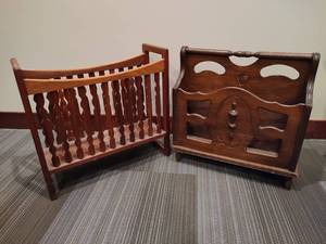 Two Wooden Magazine Racks