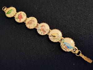 Vintage Hand Painted Bird Bracelet