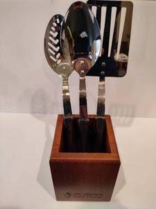 Cutco Serving Utensils  Wood Holder