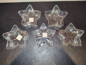 Five Libby Glass Star Candy Dishes