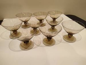 Smoke Glass Sherbet Glasses (9)