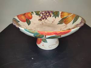 Huge Ceramic Footed Fruit Bowl