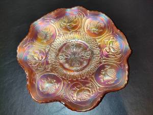 Vintage FENTON Marigold Dragon & Lotus Carnival Glass