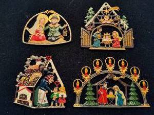 Vintage German Pewter Christmas Ornaments