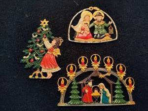 Vintage German Pewter Christmas Ornaments