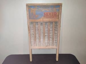 Antique SILVER COLUMBUS Washboard