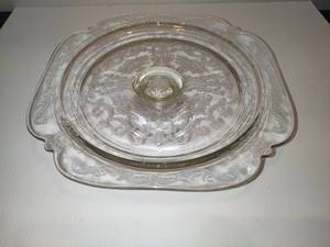 Vintage Glass Cake Plate wPedestal