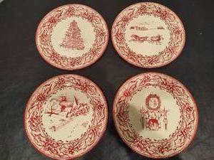 RESTORATION HARDWARE Holiday Tin Plates (8)