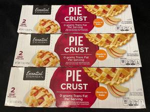 J - Package of 3 Essential Everyday Rolled Pie Crusts (Total of 6 Crusts)