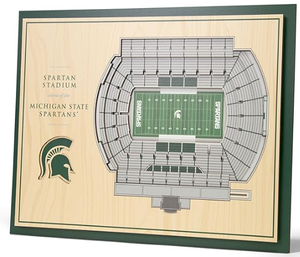 lot 485 image: YouTheFan NCAA Michigan State Spartans 5-Layer StadiumView 3D Wall Art - Spartan Stadium 13.00 x 17.00