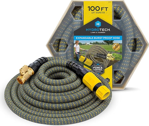 lot 516 image: HydroTech 100 ft Expandable Garden Hose - Burst Proof & Lightweight