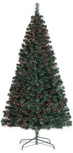 lot 523 image: Holiday Time 7 ft Pre-Lit Fiber Optic Spruce Artificial Christmas Tree with Multi-Color LED Lights and Stand