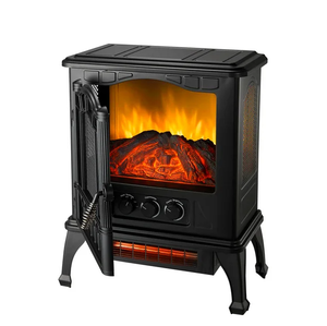 lot 527 image: Mainstays New 2-Setting 3D Electric Stove Heater Black 18x12x24