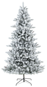 lot 544 image: 7.5ft Pre-Lit Flocked Green Birmingham Fir Artificial Christmas Tree with 400 White LED Lights