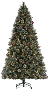 lot 545 image: Holiday Time 7.5 Pre-Lit Glittering Frost Pine Artificial Christmas Tree 350 LED