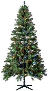 lot 547 image: Holiday Time 7 Pre-Lit Duncan Fir Artificial Christmas Tree, Color-Changing LED Lights with Quick Set