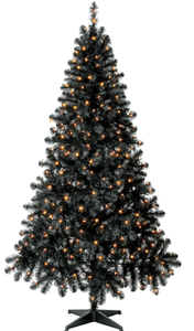 lot 550 image: Holiday Time 6.5 Pre-Lit Black Madison Pine Artificial Christmas Tree Clear LED Lights