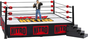 lot 556 image: Mattel WWE Ultimate Edition WCW Monday Nitro Ring with Eric Bischoff Action Figure