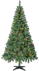 lot 580 image: Holiday Time 6.5 Pre-Lit Madison Pine Artificial Christmas Tree with 250 Color-Changing LED Lights and Stand