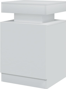 lot 610 image: oneinmil White Nightstand Cabinet Set of 2 with LED Lights 15x15x24