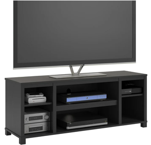 lot 614 image: Mainstays Black Oak Parsons TV Stand for TVs up to 50 dimensions 45.47 W x 15.75 D x 20.87 H