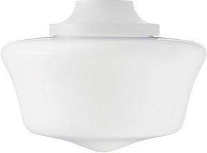 lot 627 image: Hunter Original Damp-Rated Traditional Globe Light Kit White 12x 12x 8.9  uses 19 Watt compact fluorescent bulb