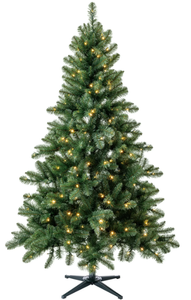 lot 630 image: Holiday Time 6.5 Pre-Lit Windham Spruce Artificial Christmas Tree, Clear LED Lights