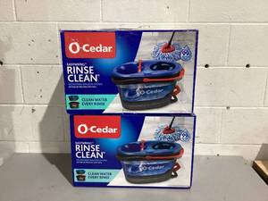 lot 515 image: LOT OF 2 O-Cedar RinseClean Spin Mop & Bucket System