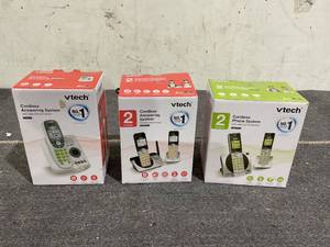 lot 104 image: LOT OF 3 Vtech Cordless Phone Answering Systems