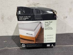 lot 140 image: King Size Allswell 3 Sleep Cool ThermaGel Memory Foam Topper Infused with Graphite