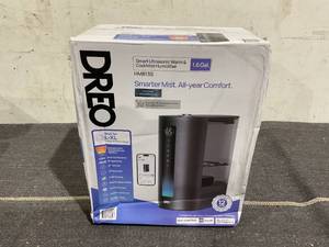 lot 167 image: DREO 1.6 Gal Smart CoolWarm mist Humidifier,Black,60 Hour Runtime, with accurate Sensor and indicator light, Timer, GoogleAlexa Comaptible