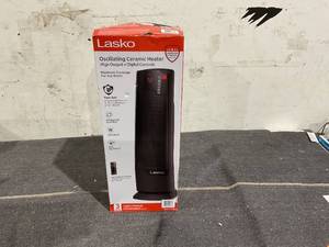 lot 168 image: Lasko 22 1500W Oscillating Ceramic Tower Space Heater with Remote