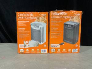 lot 353 image: LOT OF 2 Soleil Digital Ceramic Heater 1500W, Space Heaters for Inside, Portable Electric Heater for Home