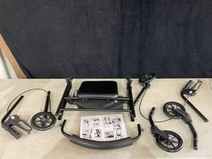 lot 365 image: Equate Rolling Walker for Seniors, Rollator with Seat and Wheels, Black, 350 lb Capacity