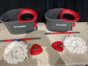 lot 374 image: LOT OF 2 O-Cedar EasyWring Spin Mop & Bucket System