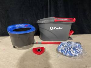 lot 375 image: O-Cedar RinseClean Clean Water Spin Mop and Bucket System  Clean with Clean Water  Removes 99% of Bacteria