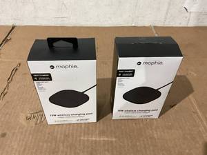 lot 255 image: LOT OF 2 Mophie 15W Universal Wireless Charge Pad, Qi-Compatible Charger