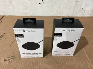 lot 256 image: LOT OF 2 Mophie 15W Universal Wireless Charge Pad, Qi-Compatible Charger