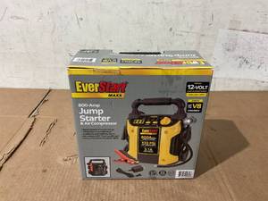 lot 294 image: EverStart 800 Peak Amp Jump Starter with 120 PSI Compressor, Pivoting LED Light, 3X USB Ports