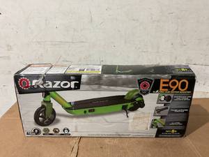 lot 299 image: Razor Black Label E90 Electric Scooter - Green, for Child Ages 8 and up to 120 lbs, up to 10 mph