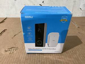 lot 310 image: AOSU Doorbell Camera Wireless, Battery-Powered Video Doorbell with Chime, 2K Resolution