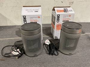 lot 188 image: LOT OF 2 DREO 10 Portable Space Heater with Remote, PTC Ceramic Electric Heater for Bedroom with Thermostat, 12h Timer, Safety Heater for Room