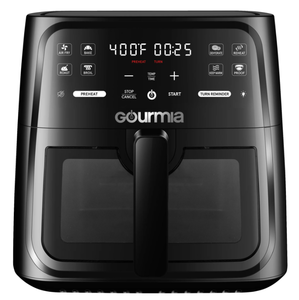 lot 68 image: Gourmia Black 8-Quart Digital Window Air Fryer, with 8 One-Touch Functions
