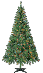 lot 590 image: Holiday Time 6.5 ft Pre-Lit Madison Pine Artificial Christmas Tree with 250 Color-Changing LED Lights and Stand