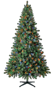 lot 596 image: Holiday Time 7 Pre-Lit Duncan Fir Artificial Christmas Tree Multi-Color LED Lights