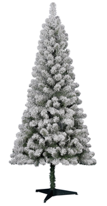 lot 598 image: Holiday Time 6 Flocked Pine Christmas Tree